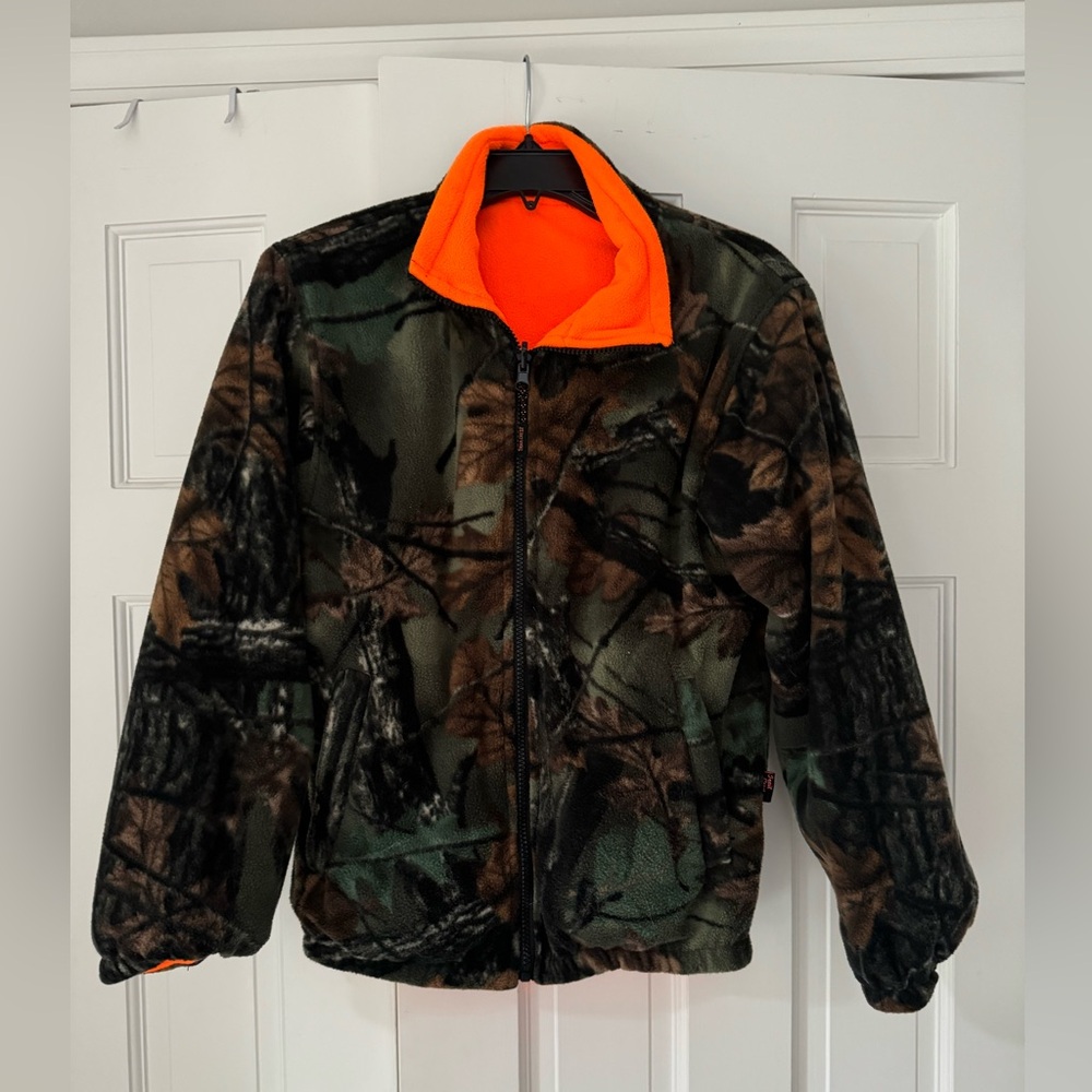 COPY - Camo hunting youth heavy reversible fleece coat Pockets on both sides Si…